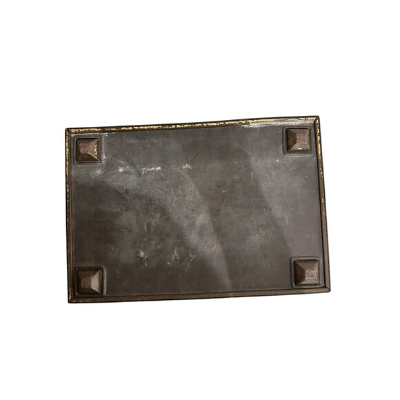 Vtg European Lithographed Tin Box With Lid Chest Old Master Paintings Storage - Picture 6 of 8